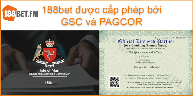 188bet được cấp phép bởi GSC và Pagcor