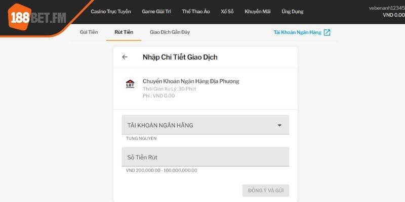 Rút tiền 188Bet